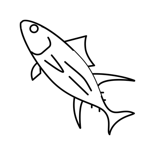 yellowfin tuna line icon vector illustration - Vector, Image