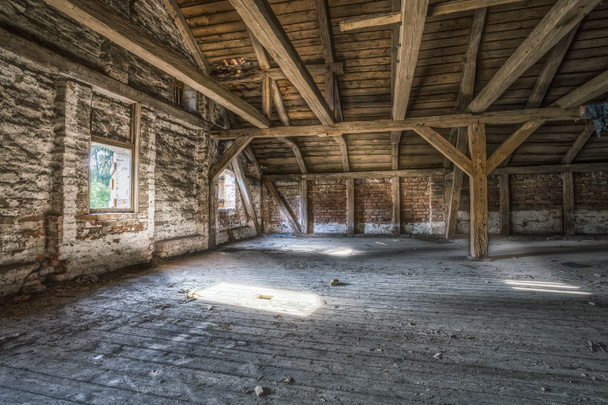 Loft in an old, abandoned building - Photo, Image