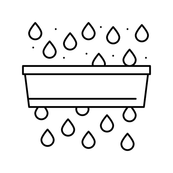 Ilustração do vetor ícone da linha de purificação e poluição da água - Vetor, Imagem