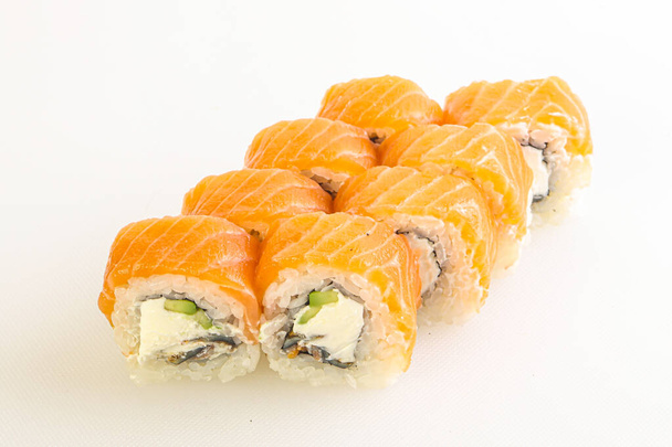 Japanese tradtional roll with salmon, nori and rice - Photo, Image
