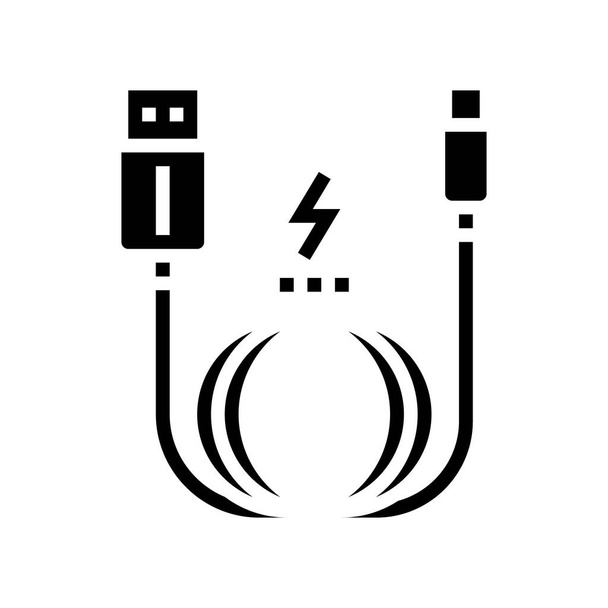 illustration vectorielle d'icône de glyphe de câble de charge - Vecteur, image
