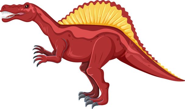 Spinosaurus dinosaur on white background illustration - Vector, Image
