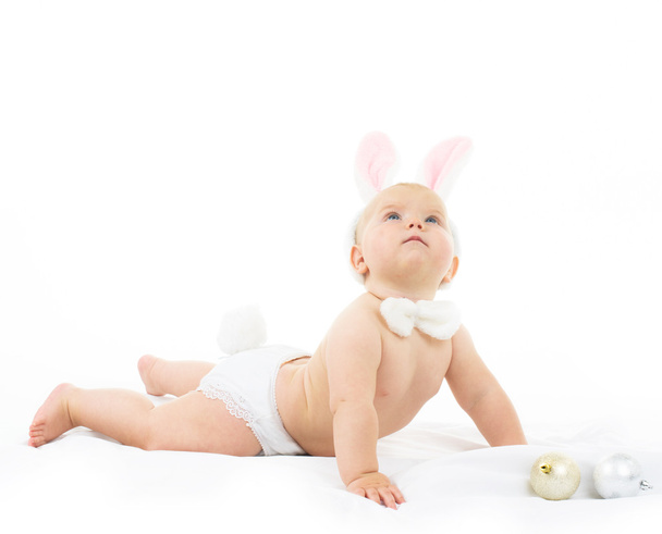 Baby with Bunny Ears - 写真・画像