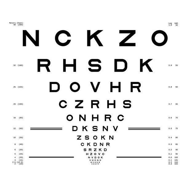 Eye Chart Test. Assessment of visual acuity. Vector illustration - Vektor, kép