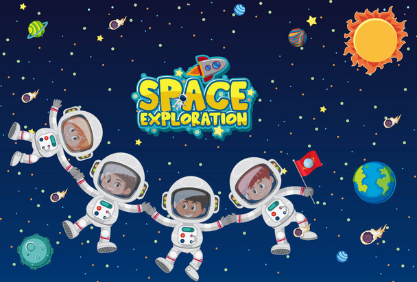 Astronaute explorant l'illustration spatiale
 - Vecteur, image