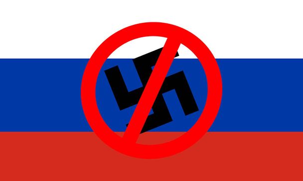 Krieg Russland Flagge, Aggressor, Konzept von Frieden und Krieg, Stoppt den Krieg - Foto, Bild