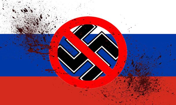 Háború Oroszország zászló, Agresszor, koncepció a béke és a háború, Állítsa meg a háborút - Fotó, kép