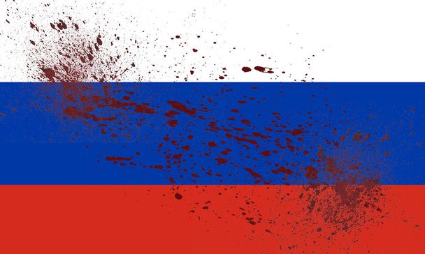 Savaş Rusya bayrağı, Saldırgan, barış ve savaş konsepti, savaşı durdurun. - Fotoğraf, Görsel