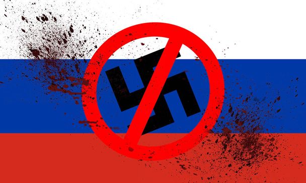 Sota Venäjä lippu, Hyökkääjä, käsite rauhan ja sodan, Lopeta sota - Valokuva, kuva