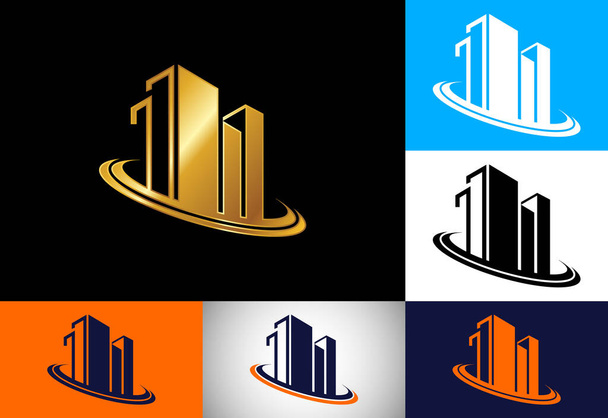 Immobilien-Logo, Haus-Gebäude-Logo, Home-Logo Zeichen Symbol - Vektor, Bild