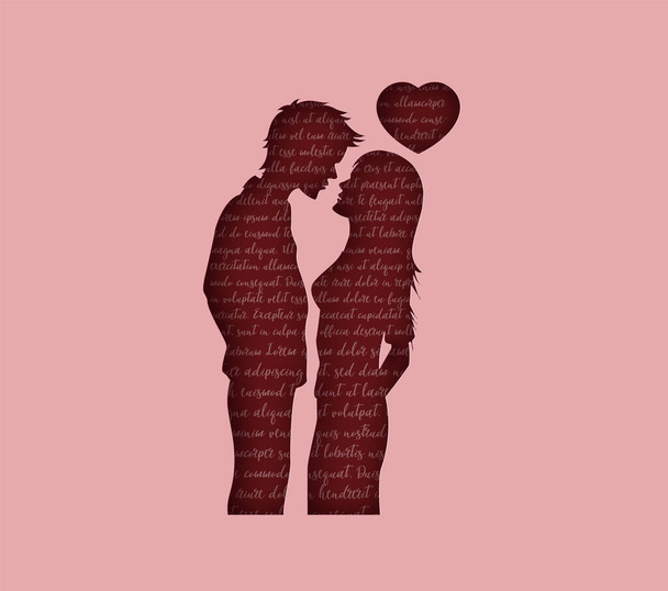 Concept of love and Valentine day with a lover hugging, Paper cut style - Vettoriali, immagini