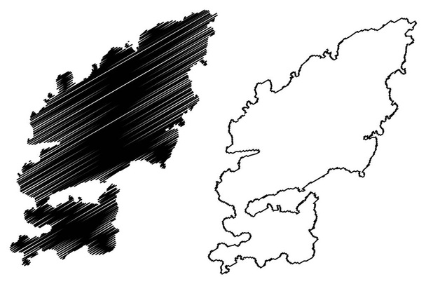 Attu island (Republic of Finland) map vector illustration, scribble sketch Attu map - Vector, Image