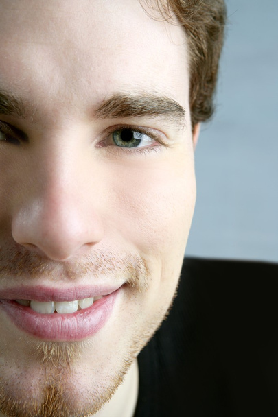 Smile closeup crop face young male portrait - Fotografie, Obrázek