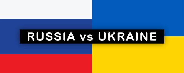Russia vs Ukraine. War and crisis, political conflict. Flag background illustration, banner - Photo, Image