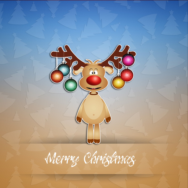 Funny reindeer with Christmas balls - Photo, Image