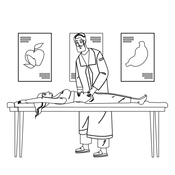 Gastroenterolog vyšetřující pacientský vektor ženy - Vektor, obrázek