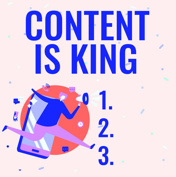 Content Is King. Слово за слово - суть сегодняшней маркетинговой стратегии холдинга "Мегафон".. - Фото, изображение