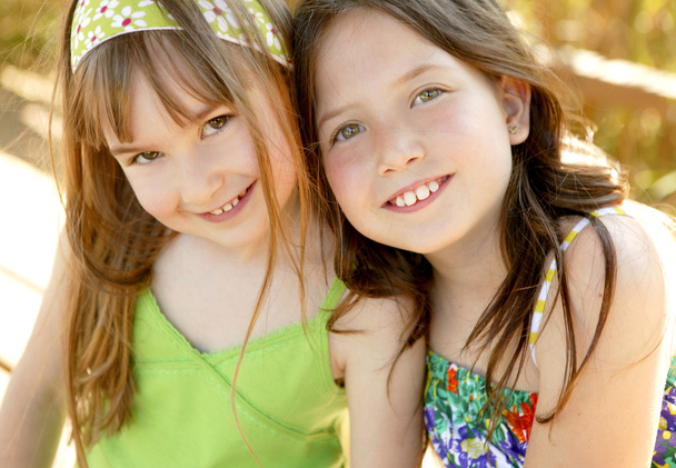 Two sister happy together in outdoors - Photo, image