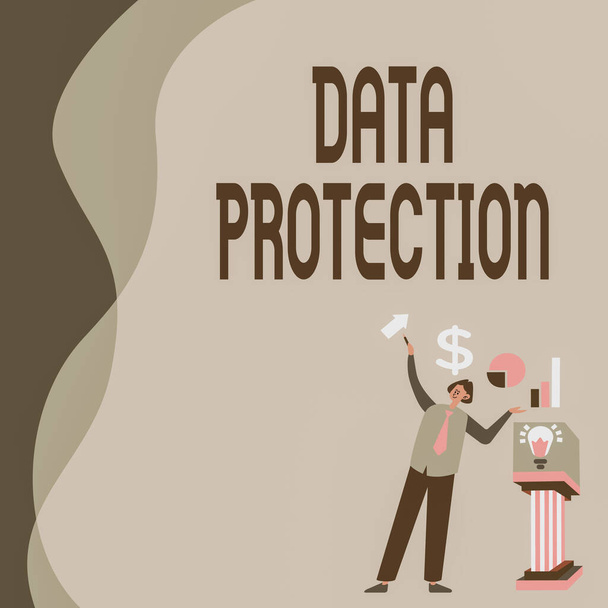 Текстовые подписи, представляющие защиту данных. Концептуальная фотография Защита IP-адресов и персональных данных от вредоносного программного обеспечения. - Фото, изображение