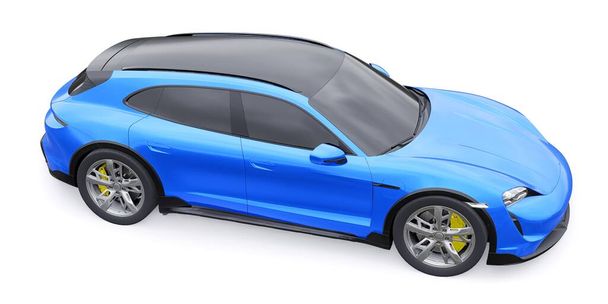 Carro sportivo elettrico blu per aree urbane e rurali. rendering 3d - Foto, immagini