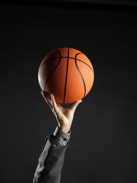 Businessman with basketball ball, teamwork, leadership - Photo, Image