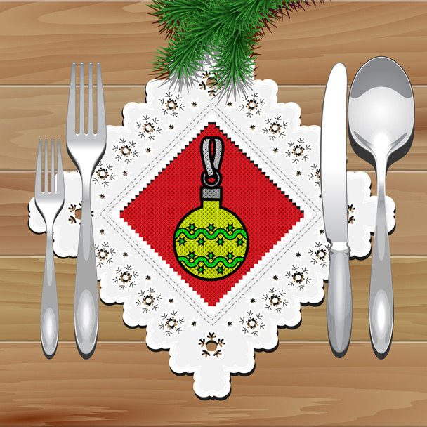 Christmas Napkin Table - Vecteur, image