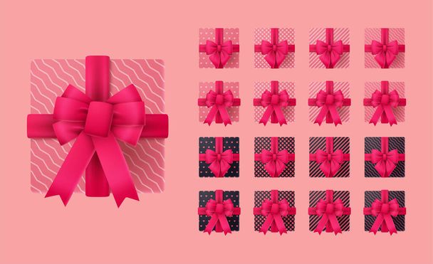 3D gift box for valentine. vector illustration - Vettoriali, immagini