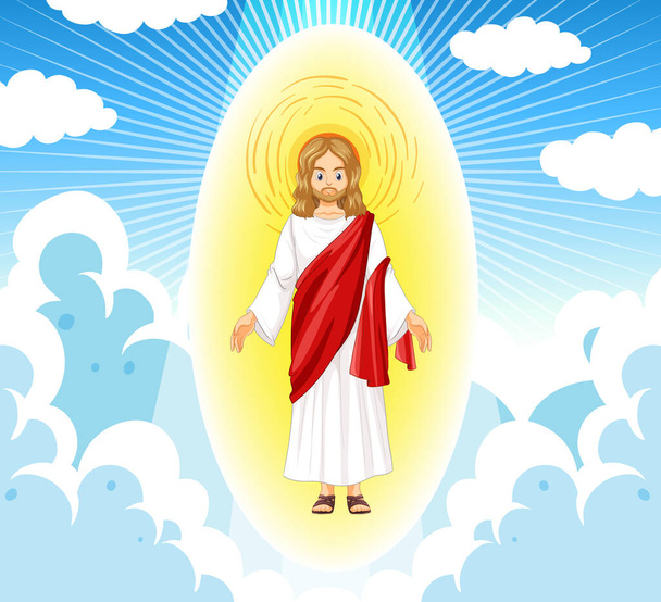 Ιησούς Χριστός στην απεικόνιση στυλ κινουμένων σχεδίων - Διάνυσμα, εικόνα