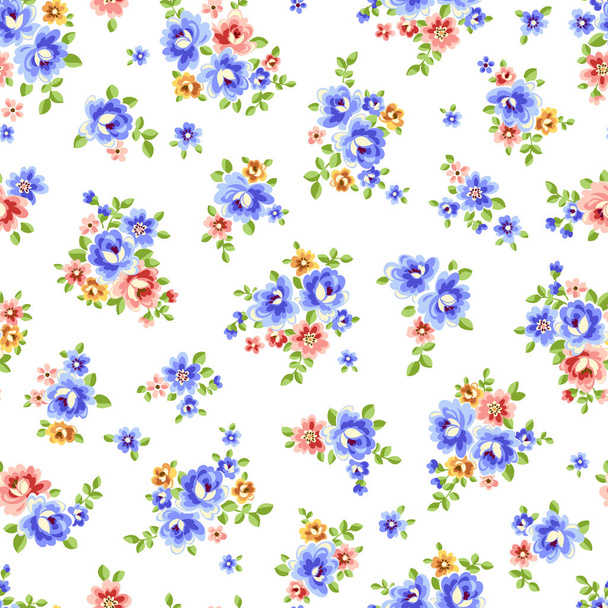 Seamless and beautiful flower illustration pattern, - Vektori, kuva