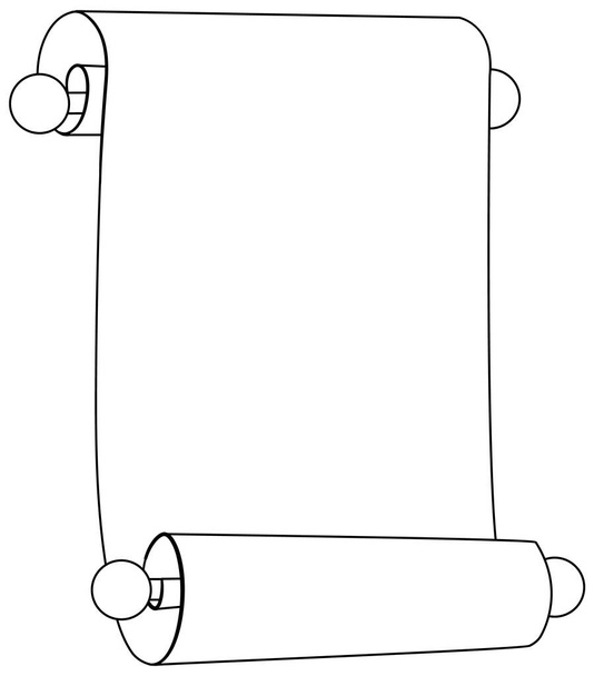 Паперовий прокрутка каракулі контур для розфарбування ілюстрації
 - Вектор, зображення