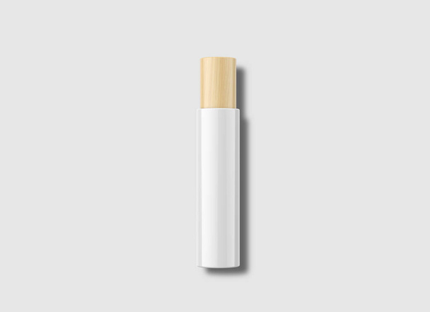 Weiße Kosmetik-Paket-Attrappe leer isoliert auf weißem Hintergrund. 3D-Rendering. Attrappe - Foto, Bild