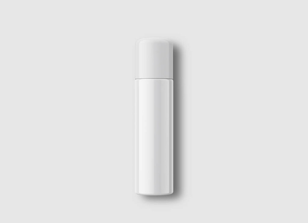 Spray Butelki z błyszczącymi nakrętkami izolowane na białym tle. Renderowanie 3D. Makieta - Zdjęcie, obraz