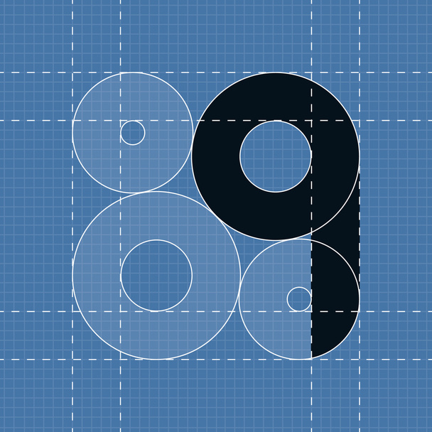 Round engineering font. Symbol Q - Vector, Image