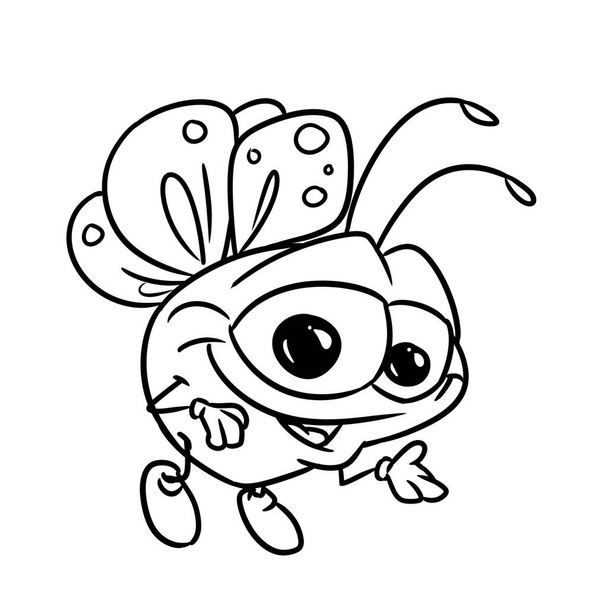 small insect beetle flying animal illustration cartoon coloring character - Zdjęcie, obraz