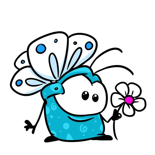 small beetle insect butterfly illustration cartoon character - 写真・画像