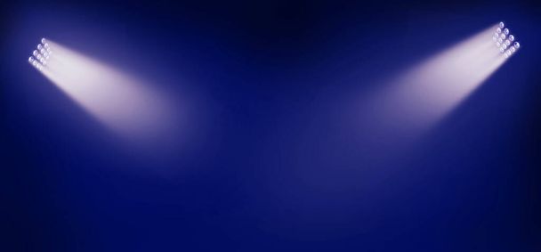 soccer stadium lights reflectors against blue background - Photo, Image