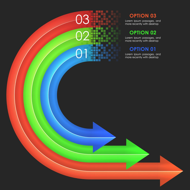 Modelo de design de infográficos. Setas circulares
 - Vetor, Imagem