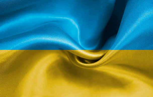 bandeira ukraine seda fundo, textura - Foto, Imagem