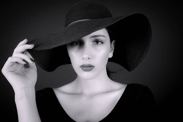 female model shot on black - Photo, image