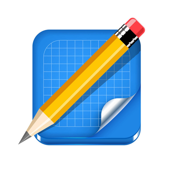 Pencil with notepad vector illustration - Vettoriali, immagini