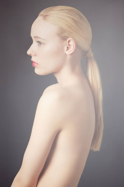 Classic perfection. Beauty profile of a young woman. - Fotografie, Obrázek