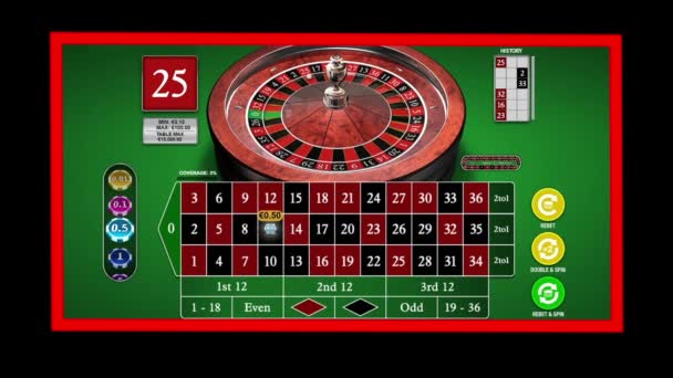 Online Casino Glücksspiel Roulette Rad Spiel auf dem digitalen Tablet - Filmmaterial, Video