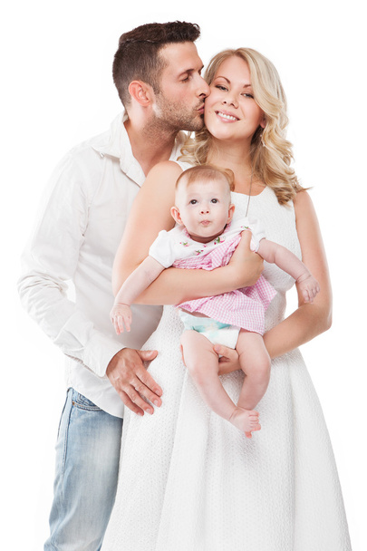 bela jovem família com bebê pequeno
 - Foto, Imagem