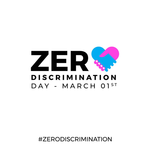 дизайн для празднования нулевой день дискриминации, 1 марта. векторная иллюстрация - Вектор,изображение