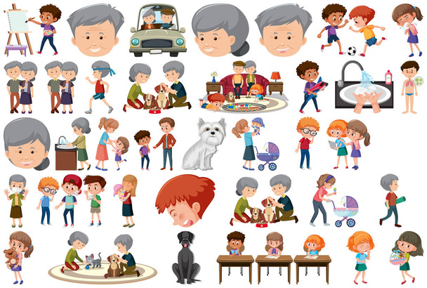 Set von verschiedenen Aktivitäten Menschen im Cartoon-Stil Illustration - Vektor, Bild