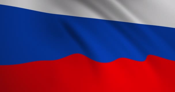 Bandera nacional de Rusia (Federación Rusa) ondeando con viento. Animación de bucle 3D - Metraje, vídeo