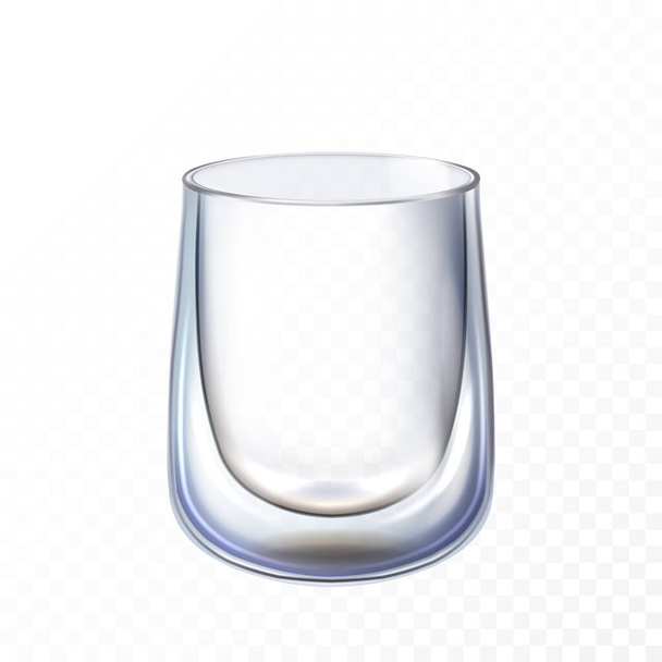 double glass cup empty vector - Vector, Image