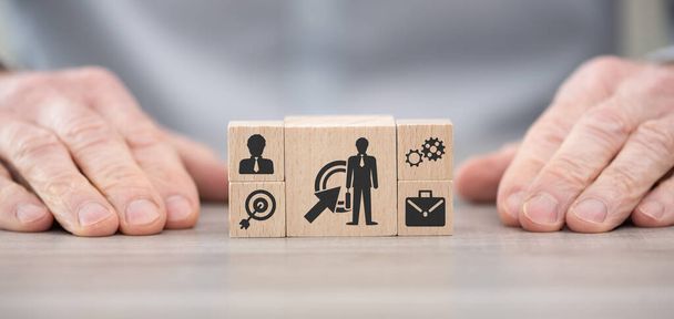 Wooden blocks with symbol of hiring concept - Photo, Image