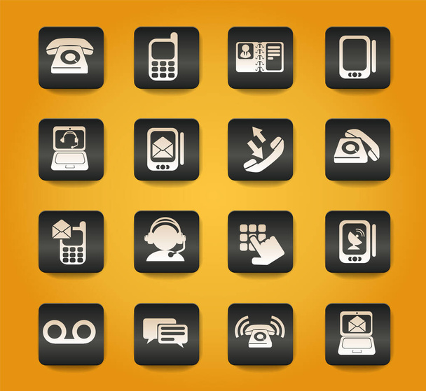 Telefon egyszerűen szimbólumok web és felhasználói felület - Vektor, kép