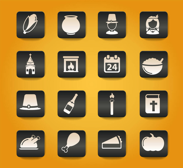 Thanksgiving simplement icônes pour le web et l'interface utilisateur - Vecteur, image